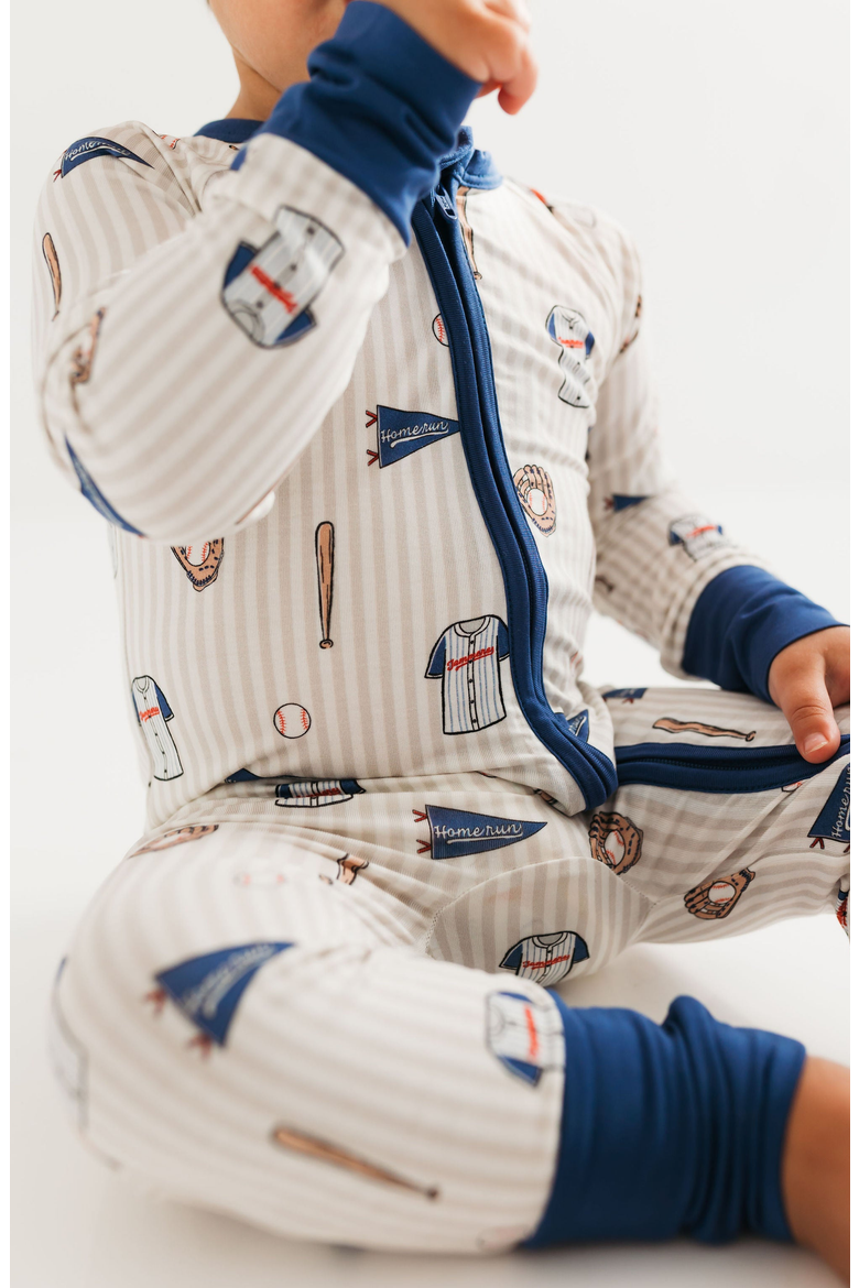 Baseball Zipper Romper, Alternate, color, Blue Baseball