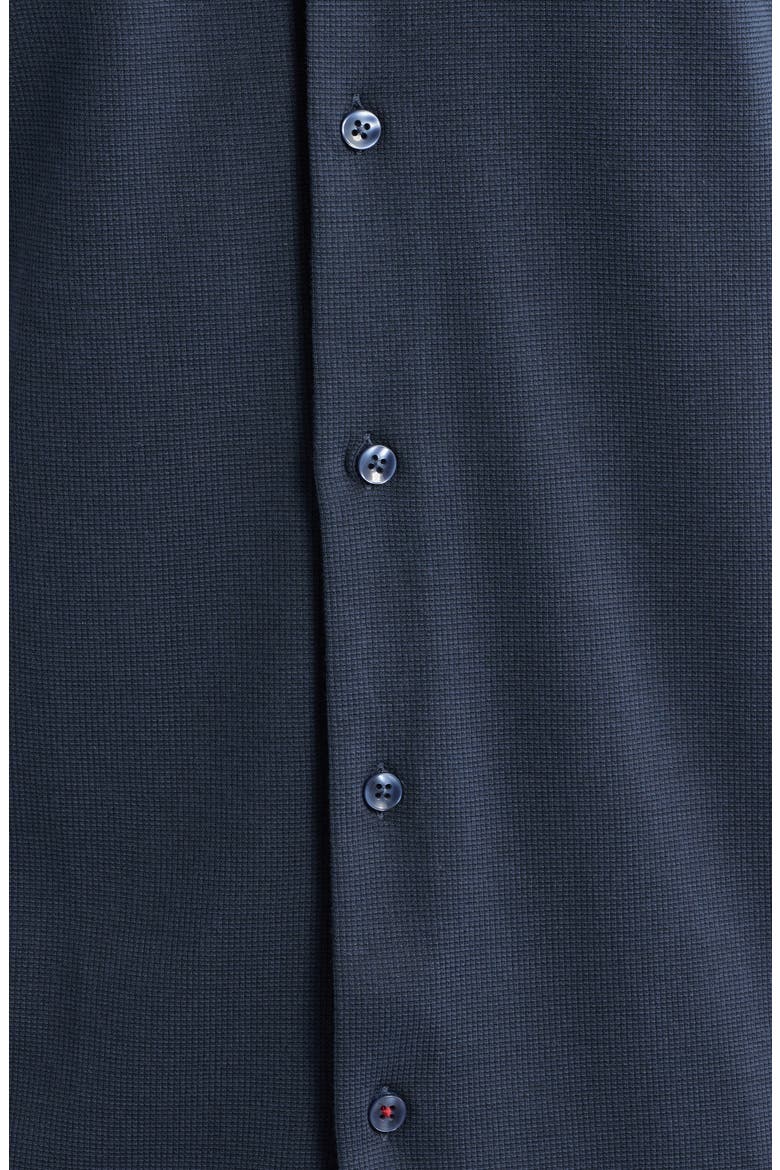 Technical Piqué Knit Short Sleeve Button-Up Shirt, Alternate, color, NAVY