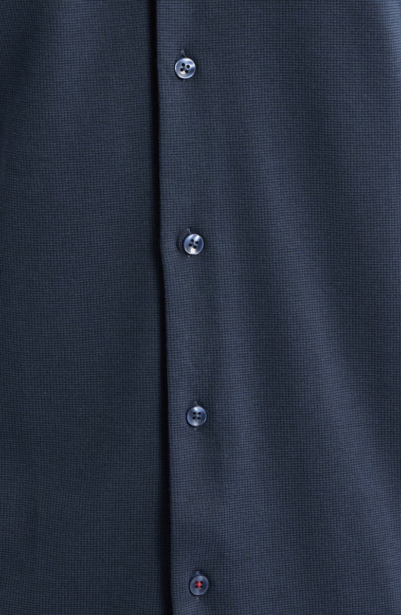 Stone Rose Technical Piqué Knit Short Sleeve Button-Up Shirt, Alternate, color, Navy