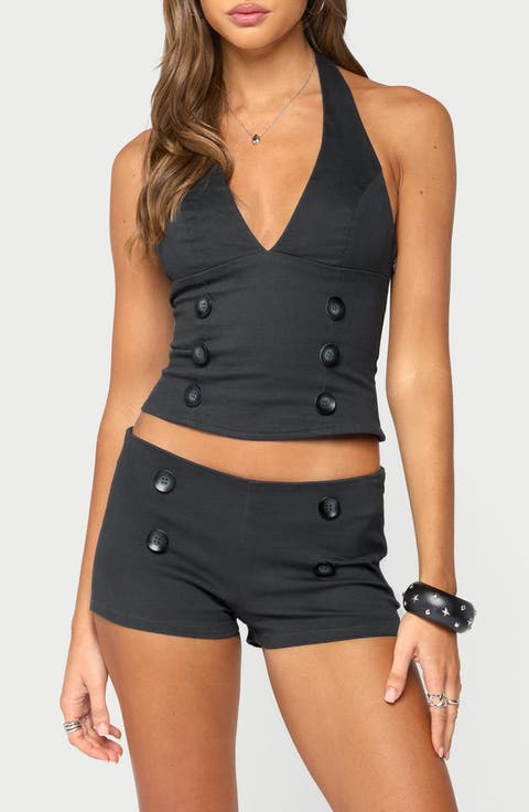 Leala Button Halter Top