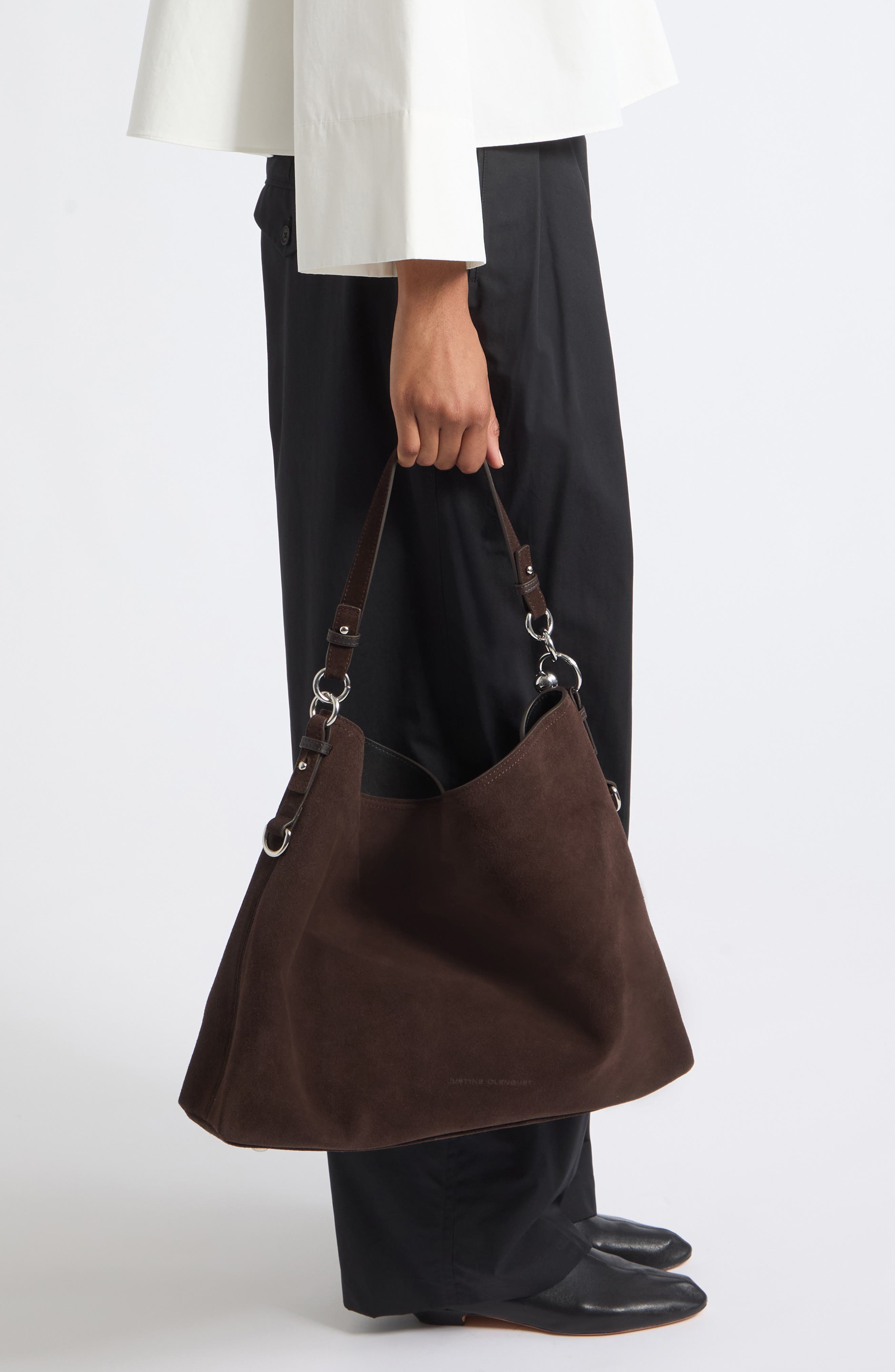 Marla Suede Hobo Bag, Alternate, color, BROWN