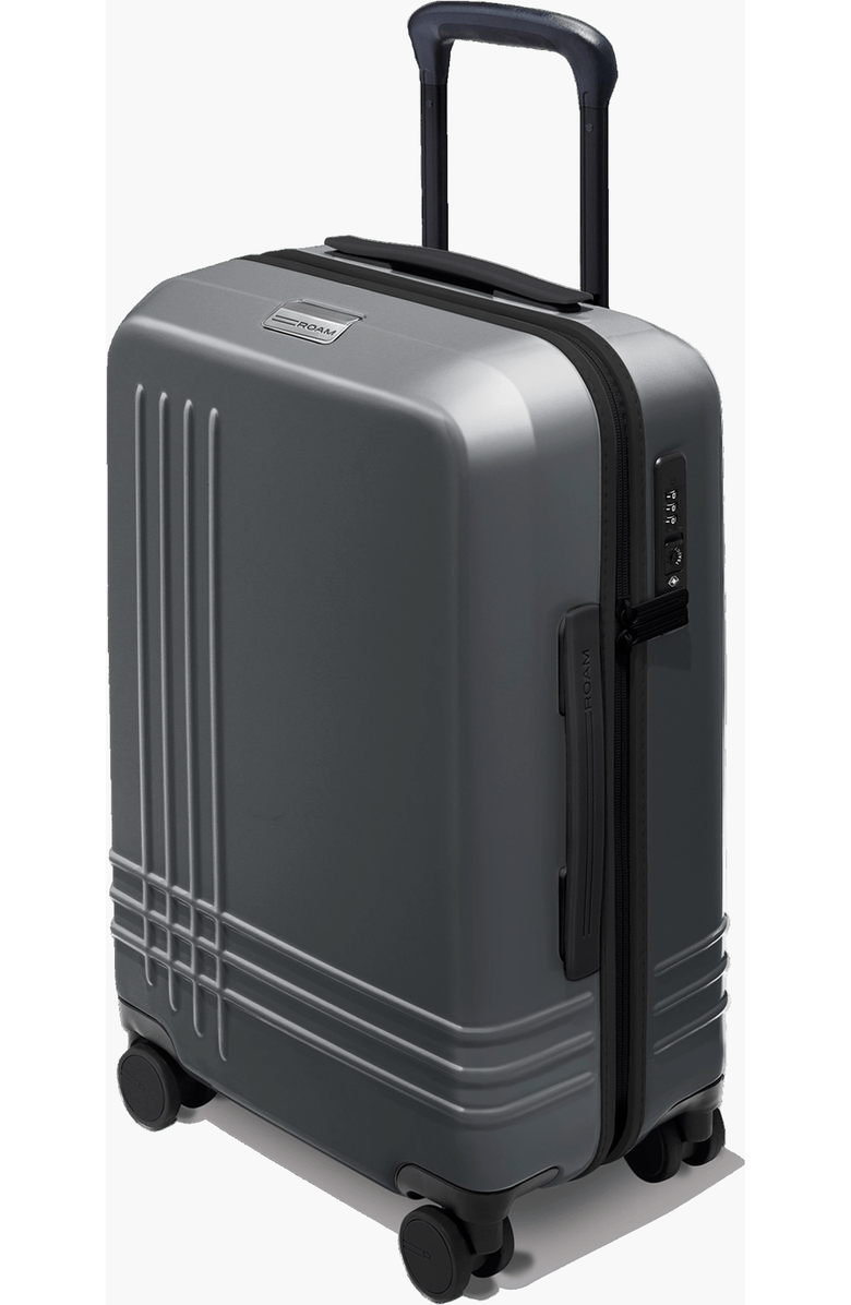 ROAM Luggage Expandable Carry-On, Main, color, Matte Steel / Black