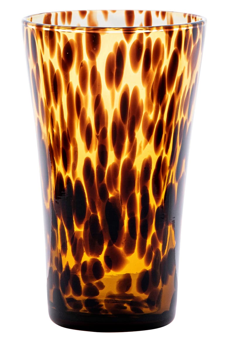 Puro Tortoiseshell Pattern Glass Tumbler, Main, color, BROWN