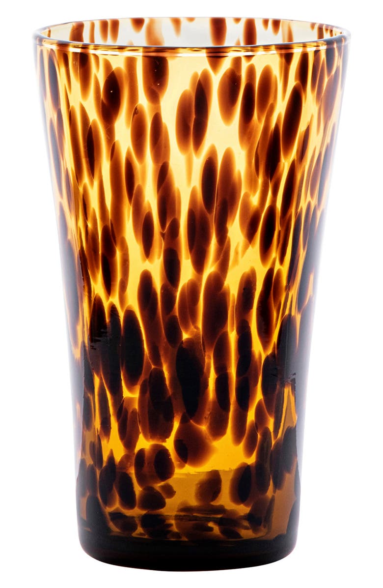 Juliska Puro Tortoiseshell Pattern Glass Tumbler, Main, color, Brown