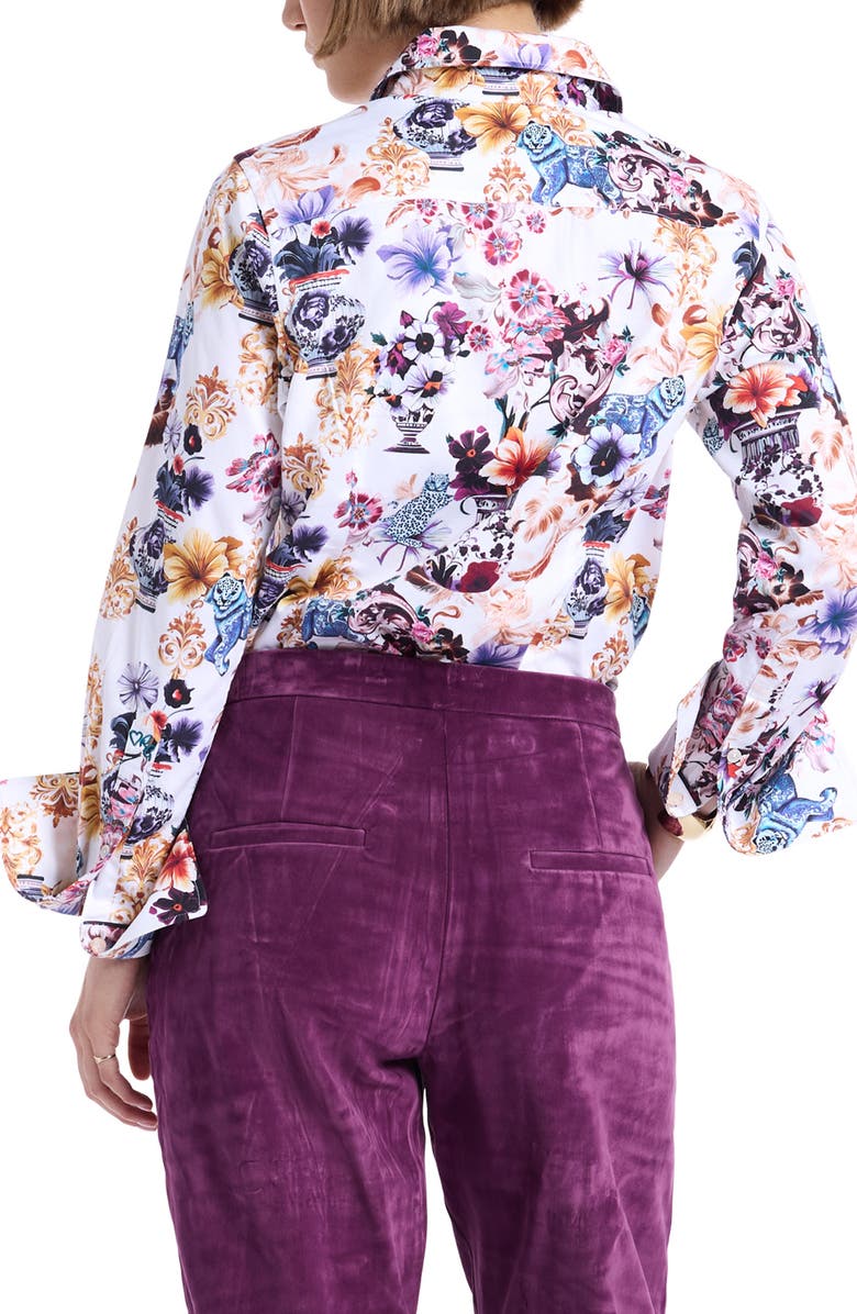 Robert Graham Priscilla Long Sleeve Woven Shirt, Alternate, color, White Multi