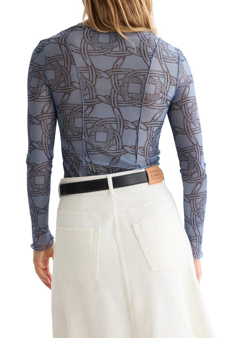 Printed Seamed Mesh Top, Alternate, color, HORSESHOES INFINITY