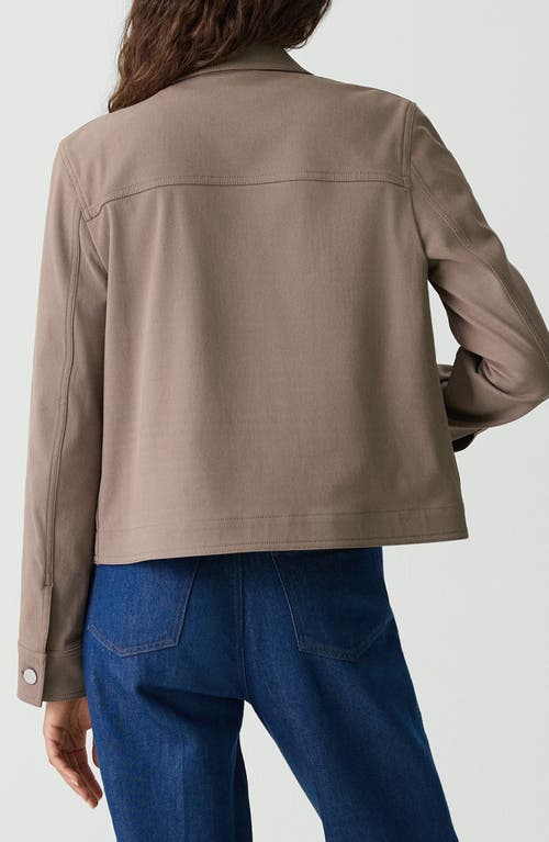 Theory Casual Button Front Jacket In Walnut