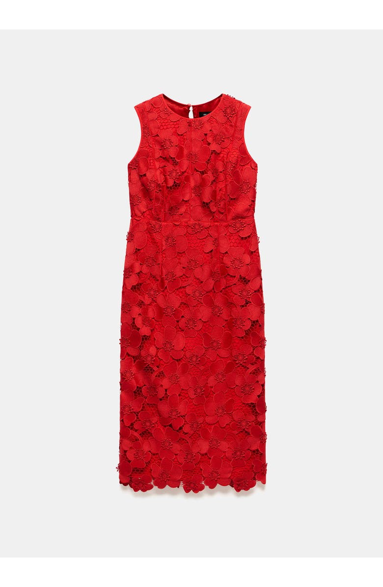 MINT VELVET Lace Shift Midi Dress, Alternate, color, Red