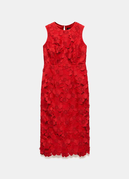 MINT VELVET MINT VELVET LACE SHIFT MIDI DRESS