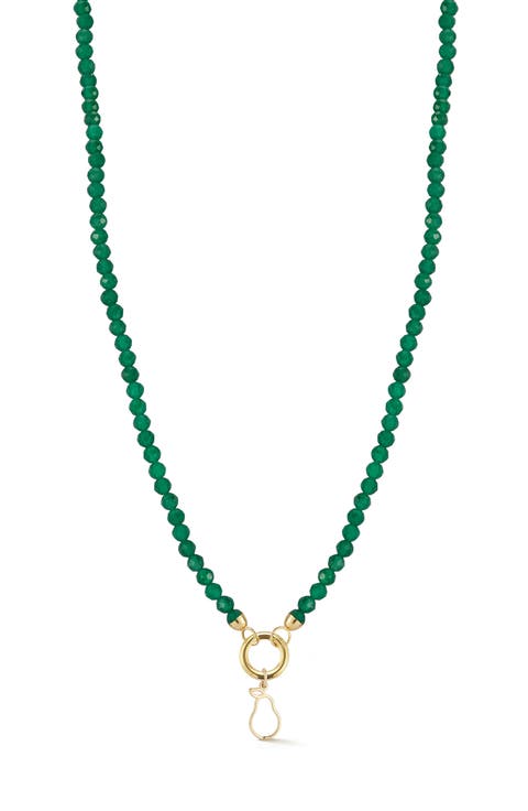 14K Yellow Gold Fruit Charm Beaded Necklace