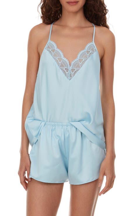 Kit Lace Trim Satin Camisole & Shorts 2-Piece Pajama Set