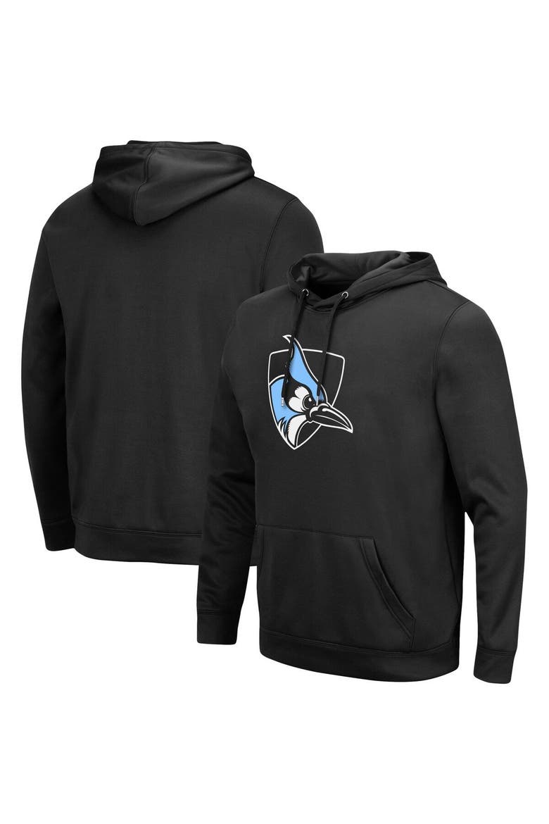 Men's Colosseum Black Johns Hopkins Blue Jays Lantern Pullover Hoodie, Main, color, Black
