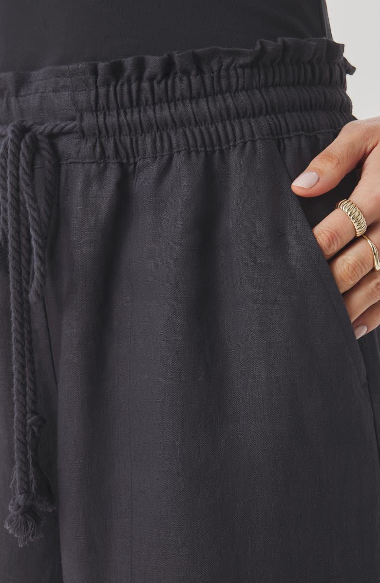 Splendid Stella Paperbag Linen Wide Leg Pants, Alternate, color, Lead Grey