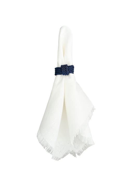 Anaya Nautical Rope Napkin Rings- Set Of 4 In White