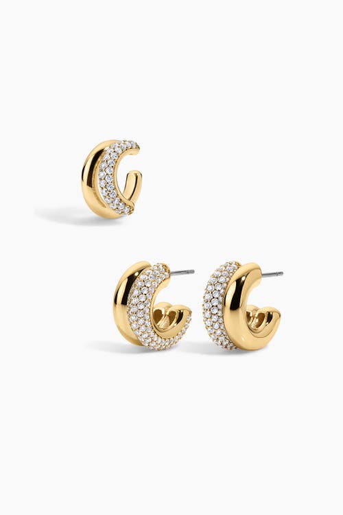 Electric Picks Tribeca Earrings And Ear Cuff In Gold