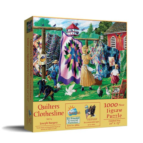 Quilter's Clothesline 1000 piece Jigsaw Puzzle for Adults
