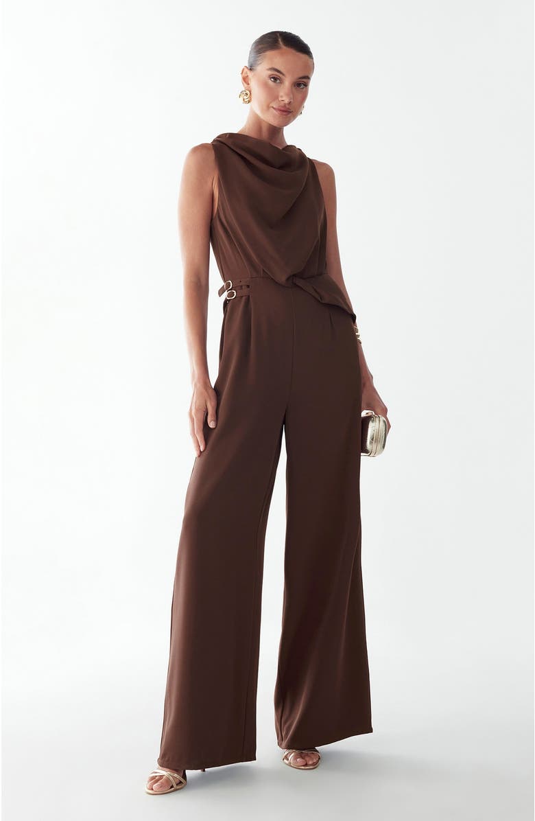 BWLDR Dalia Jumpsuit, Alternate, color, Chocolate