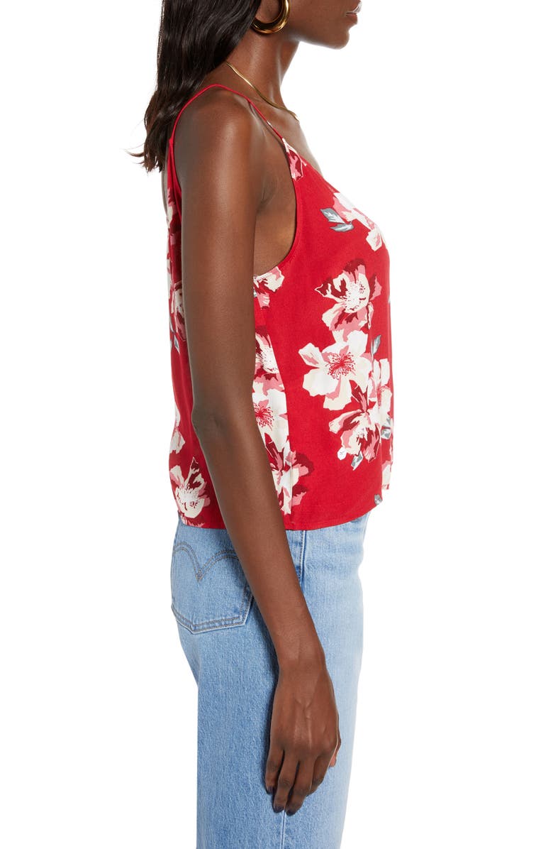Leith Side Drape Camisole, Alternate, color, Red Chili Bold Floral