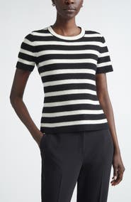 ST. JOHN Breton Stripe Wool Blend Sweater