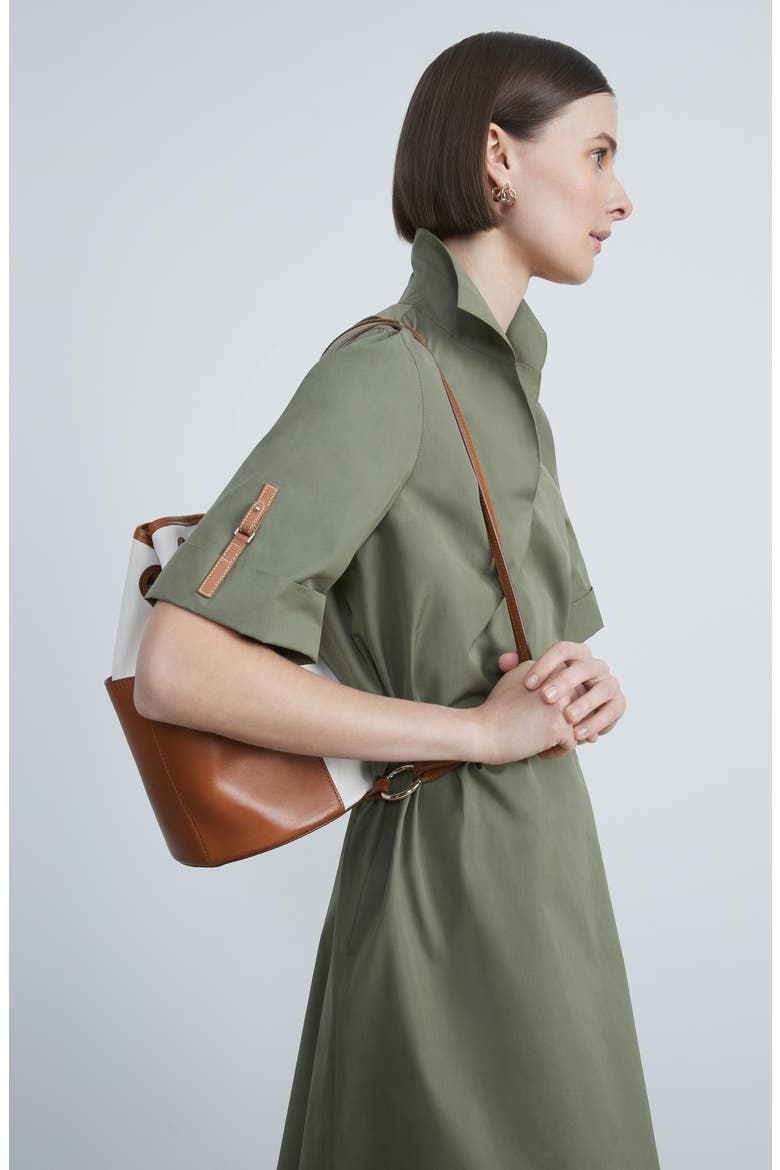Maggie Cotton Shift Dress, Alternate, color, DEEP BASIL