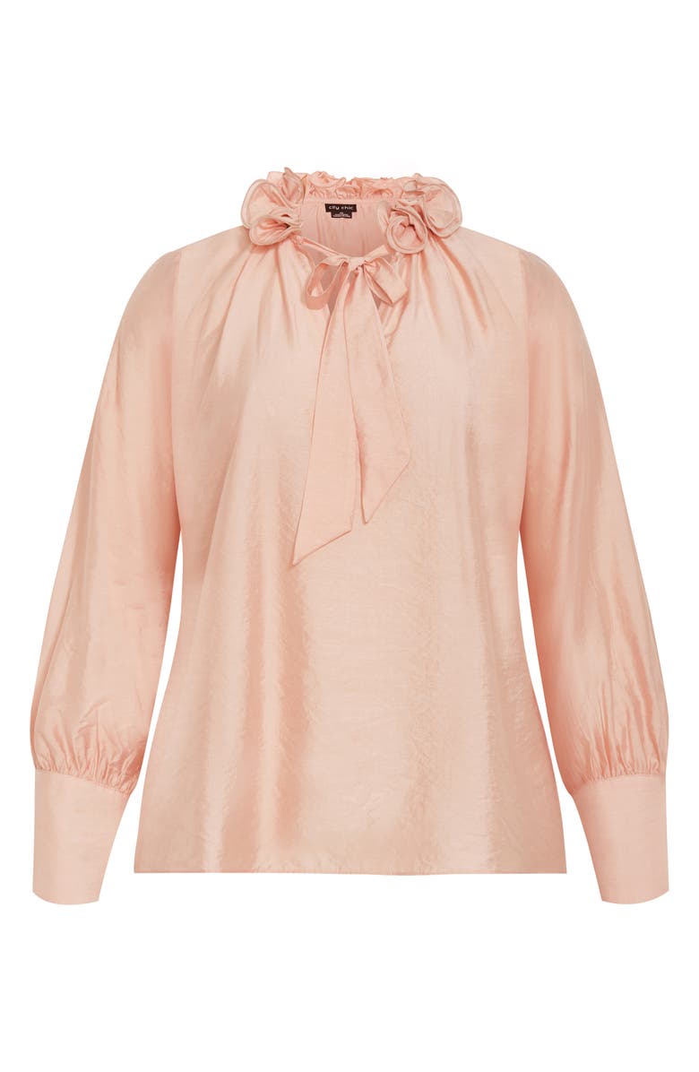 City Chic Antoinette Tie Neck Top, Alternate, color, Heavenly Pink