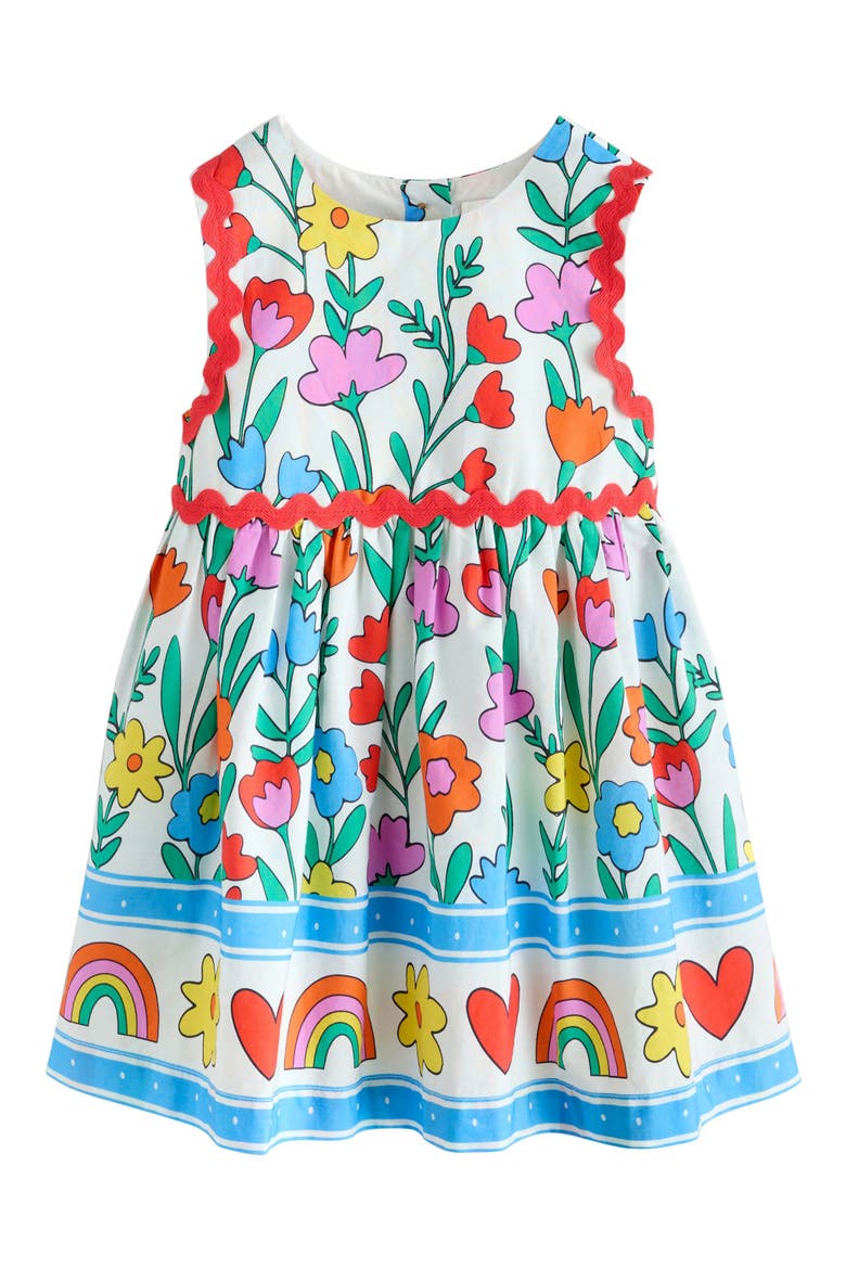 Kids' Bright Floral Rickrack Dress, Main, color, MULTI