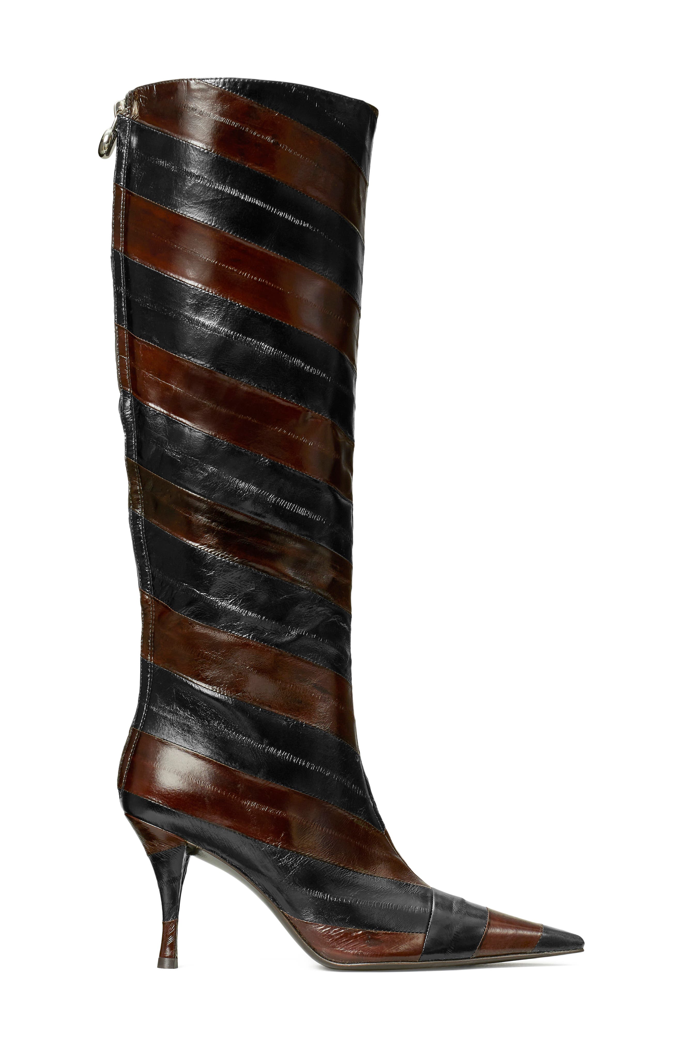 Charlie Knee High Boot, Alternate, color, BROWN / BLACK