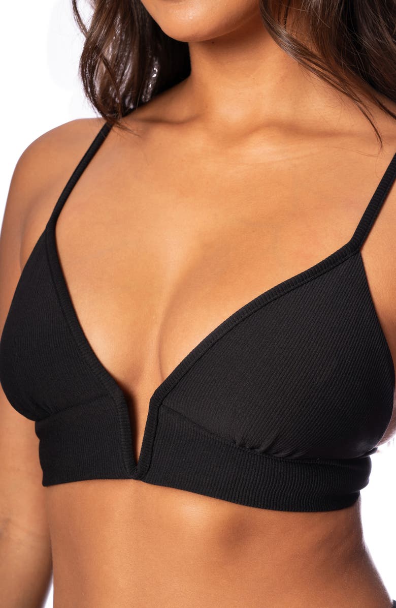 Maaji Jade Black Parade Reversible Bikini Top, Alternate, color, Black