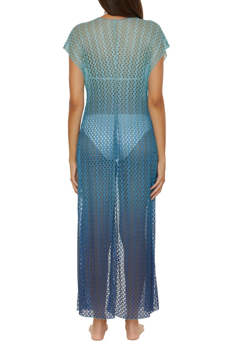 Sunset Metallic Ombré Cover-Up Robe, Alternate, color, POOL/ LAGOON