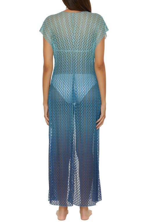 Becca Women's Sunset Ombre Crochet Cover-up Robe In Pool/lagoon