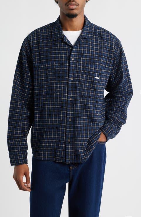Adams Plaid Long Sleeve Flannel Long Sleeve Camp Shirt