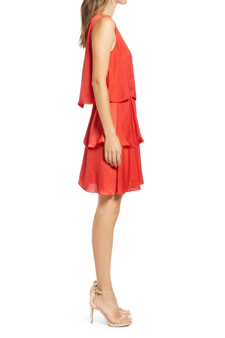 Tiered Shift Dress, Alternate, color, RED
