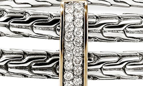 John Hardy Spear Double Flex Cuff, Diamond, 4mm In Gold And Silver