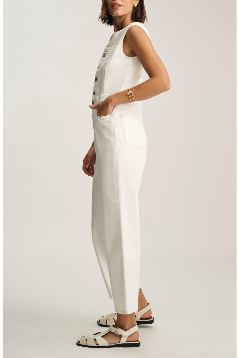 Nilly Sleeveless Denim Jumpsuit, Alternate, color, OFF WHITE DENIM