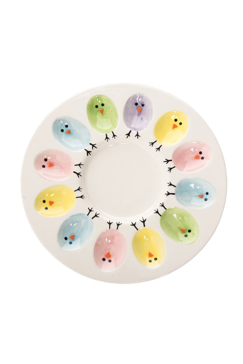 Easter Chick Egg Serving Plate, Main, color, White