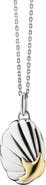 Monica Rich Kosann Neptune Shell 18k Gold and Sterling Silver Locket Necklace