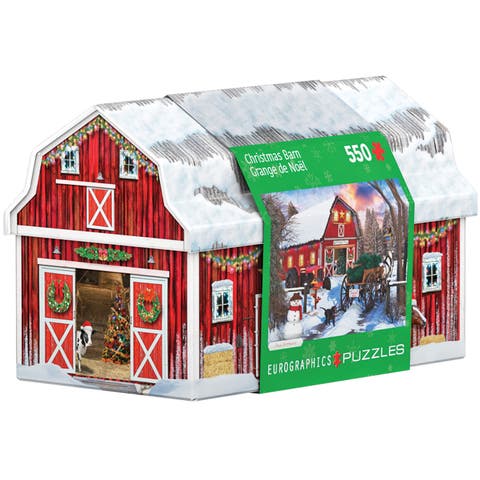 Puzzle Tin Christmas Barn 550 Piece Jigsaw