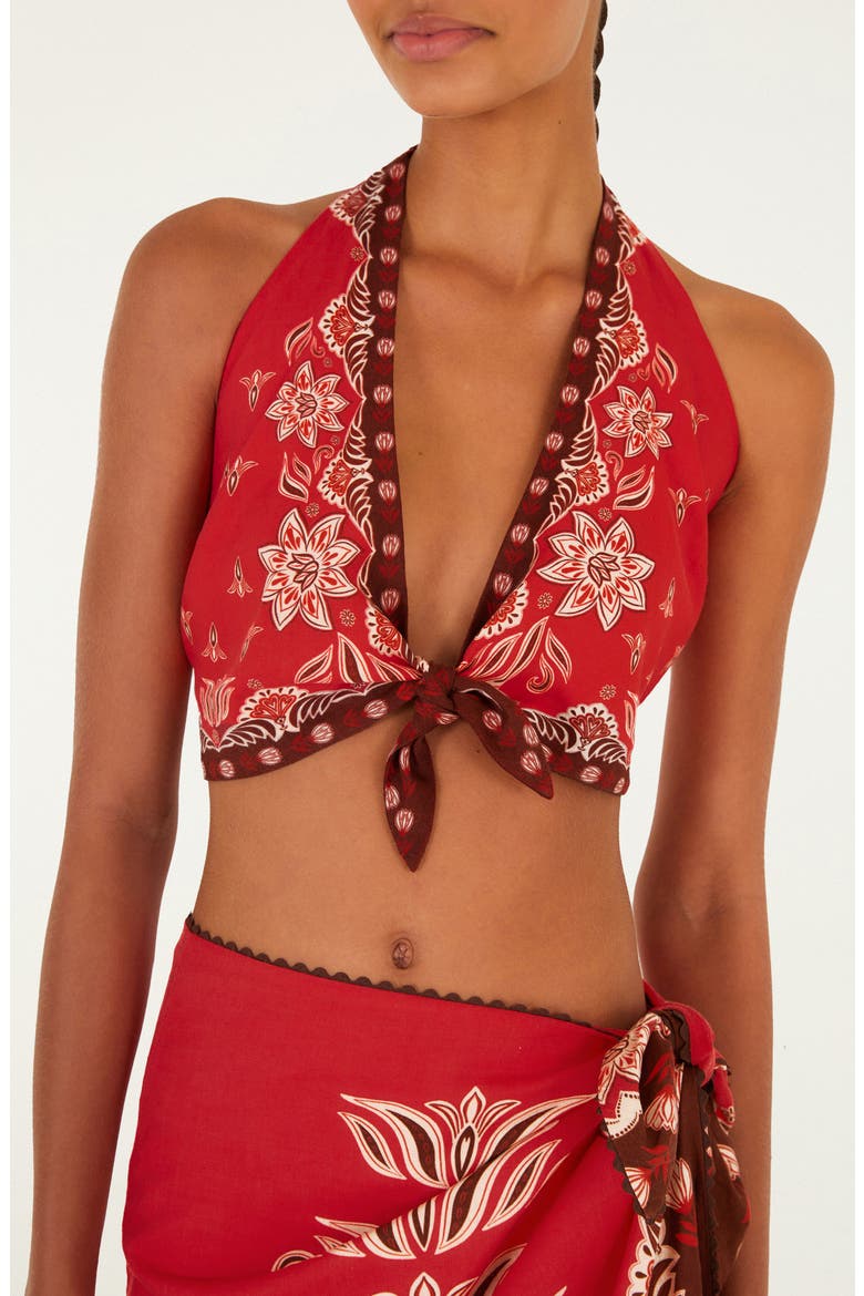 Ainika Garden Red Halter Top, Main, color, RED