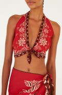 FARM Rio Ainika Garden Red Halter Top