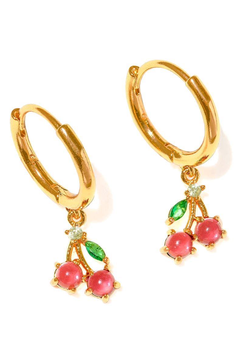 Girls Crew Cherry Sweet Hoop Earrings, Main, color, Gold