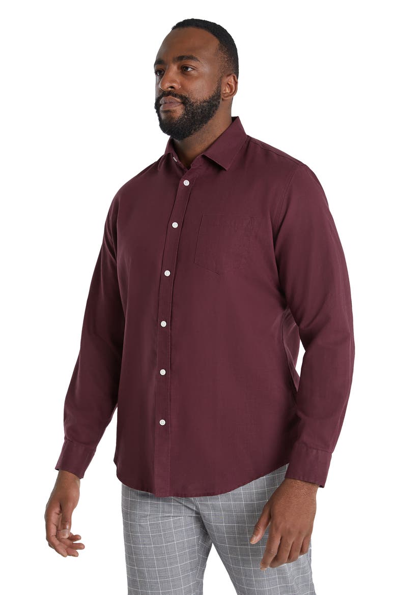 Anders Linen Blend Button-Up Shirt, Alternate, color, MERLOT