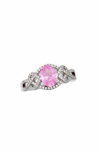 SAVVY CIE JEWELS Pink Cubic Zirconia Crisscross Ring