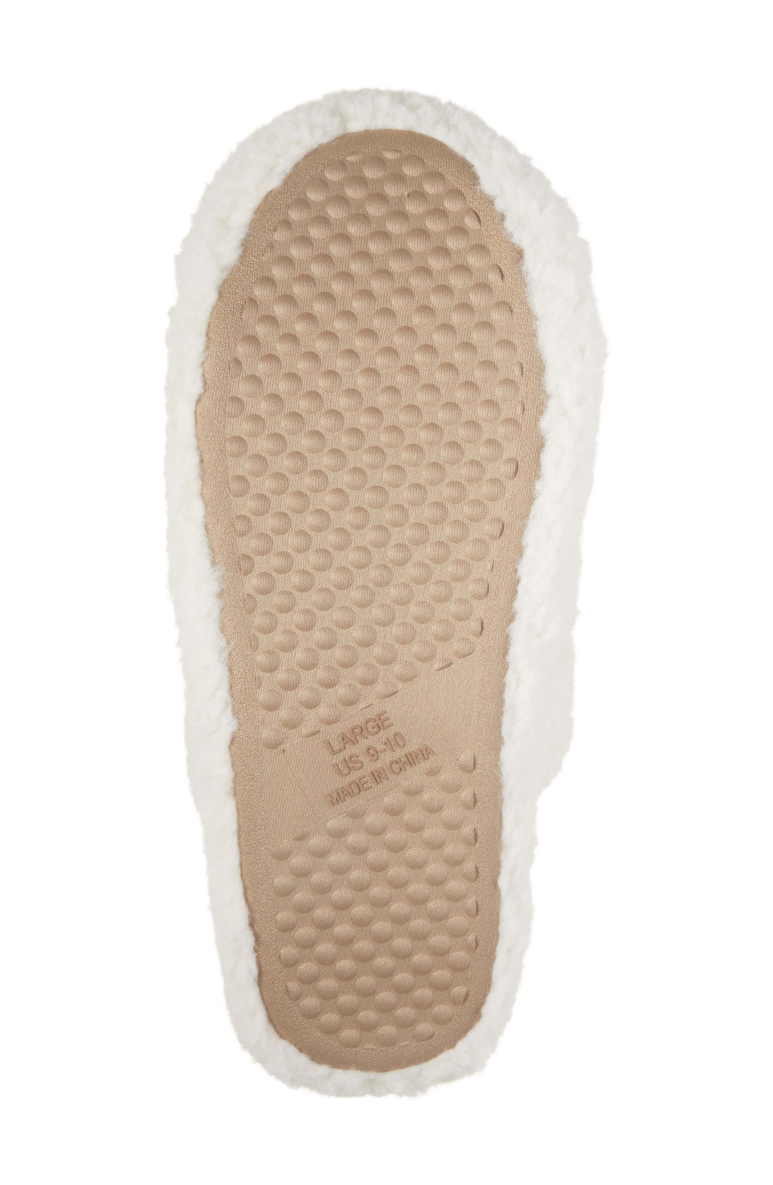 Quilted Faux Fur Scuff Slipper, Alternate, color, IVORY