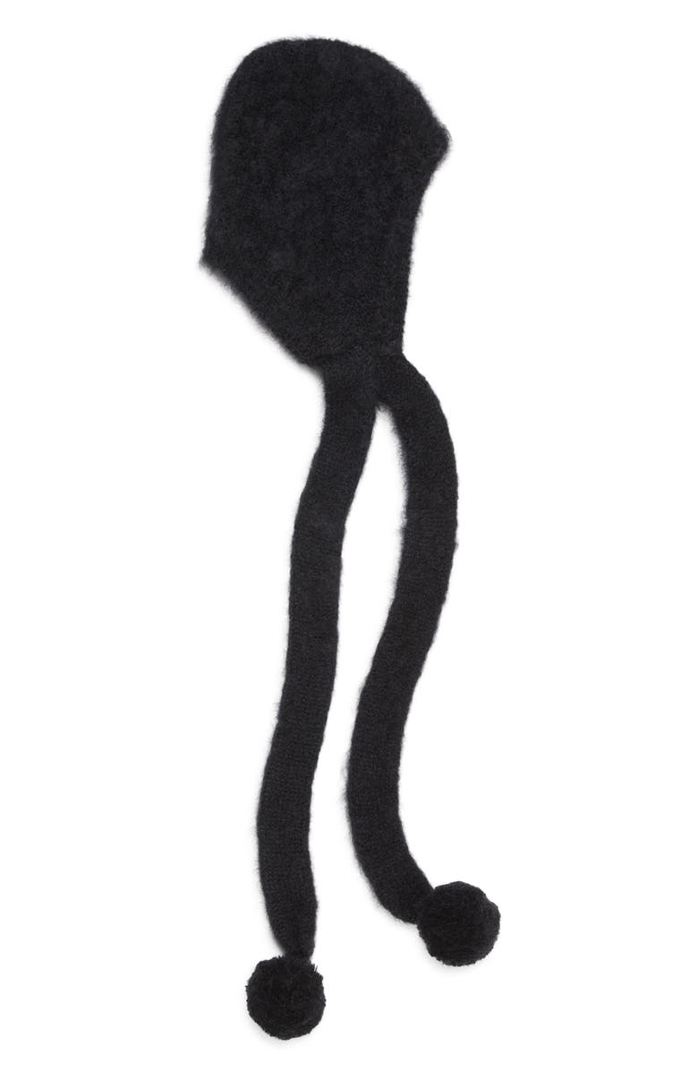Acne Studios Mohair & Wool Earflap Hat, Main, color, Black