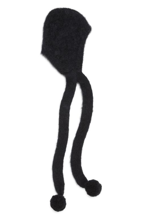 Acne Studios Mohair & Wool Earflap Hat In Black