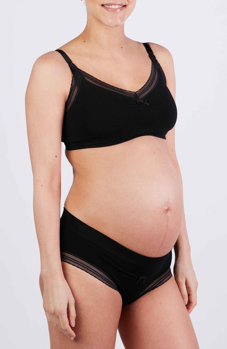 Cache Coeur Milk Seamless Low Waist Maternity Slip, Alternate, color, Black
