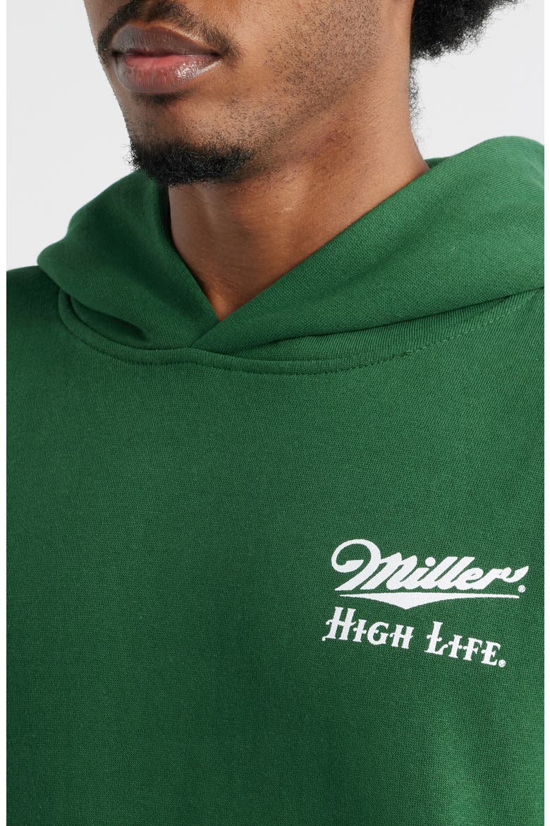 Miller High Life Graphic Hoodie, Alternate, color, FOREST
