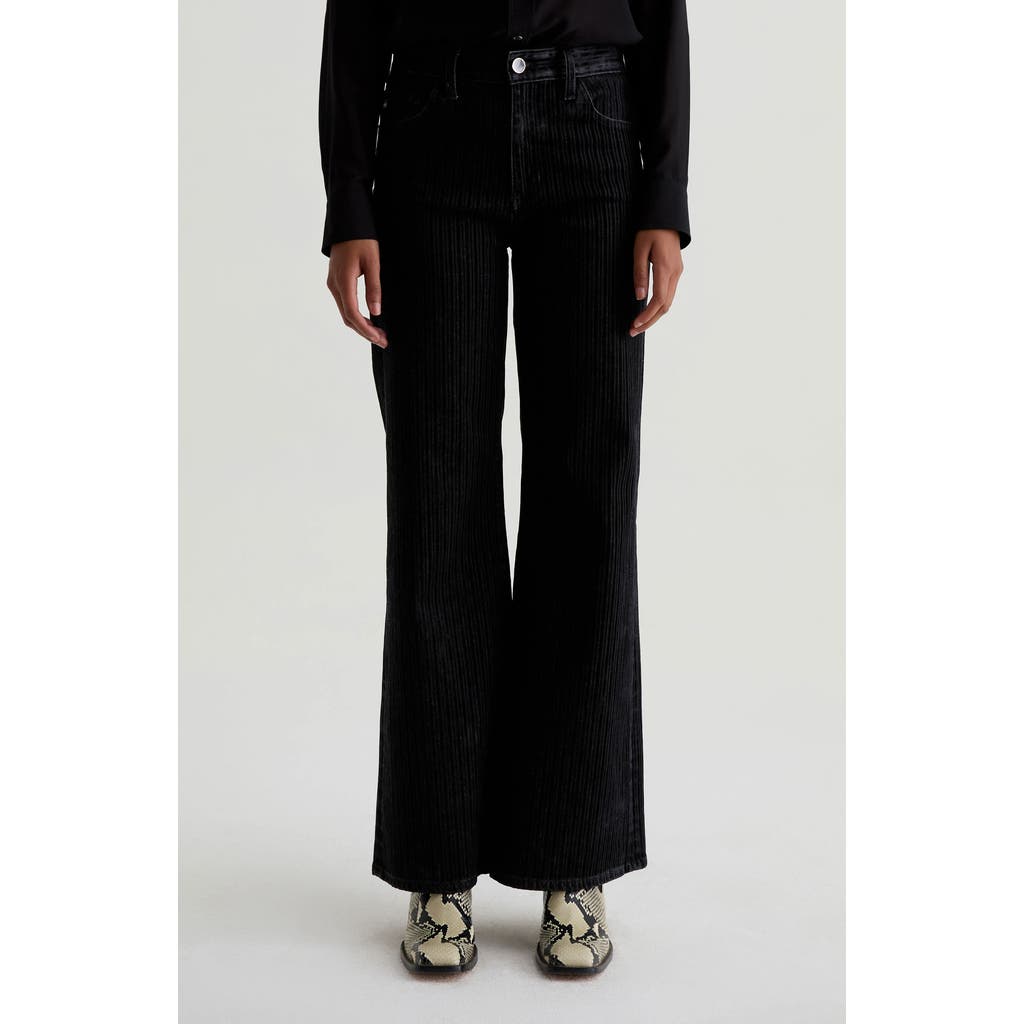 Ag Saige Stripe Wide Leg Jeans In Black