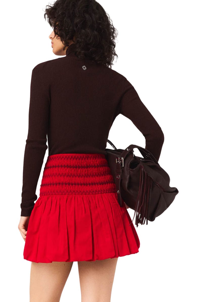 maje Wool and silk sweater, Alternate, color, Brown