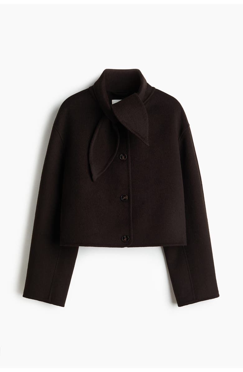H&M Handmade Wool-blend Jacket, Main, color, Dark Brown